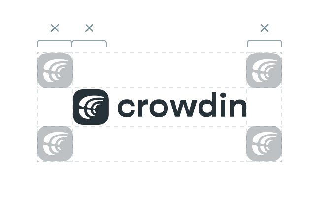 Positionierung des Crowdin-Logos